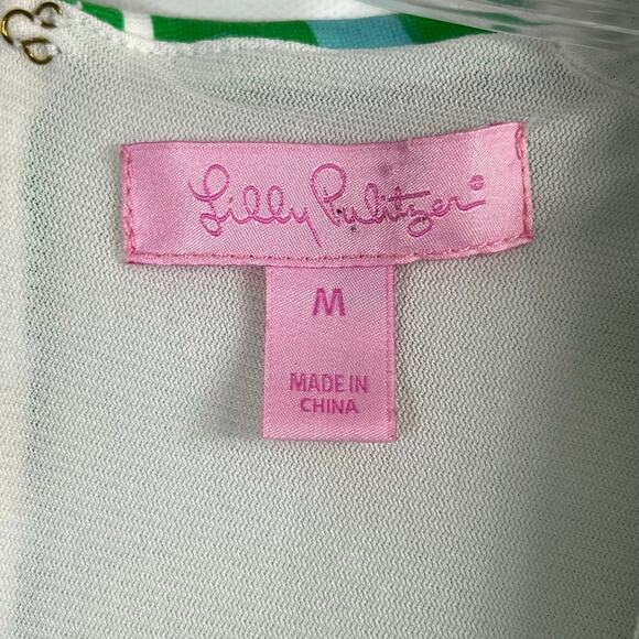 Lilly Pulitzer Charlena Resort White Finders Keepers Shift Dress Green Blue - Picture 8 of 13